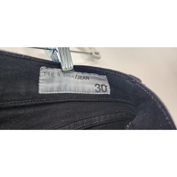 Rag & Bone Capri Cropped Mid Rise Ankle Jeans in Black Size 30 - Picture 8 of 10